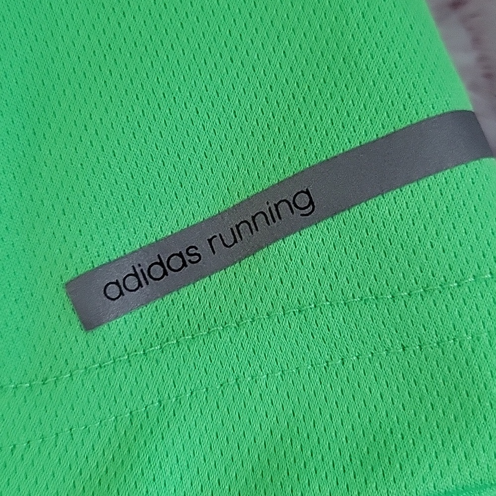 Adidas Climalite Neon Green Running Moisture Wicking Mens Performance T-Shirt M - Picture 6 of 9